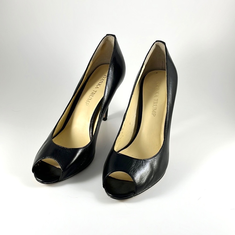 Ivanka Trump Black Leather Heels